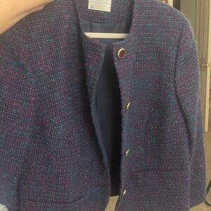 Elegant Purple Tweed Women's Jacket